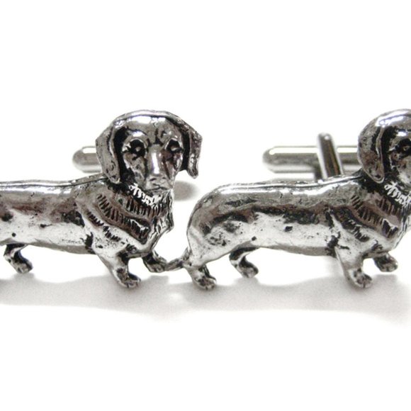 Silver Dog Cufflinks | Dachshund Sausage Dogs Custom Animal  Dachshund Wiener Dog Cufflinks